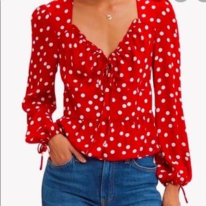 Intermix Eve Polka Dot Top